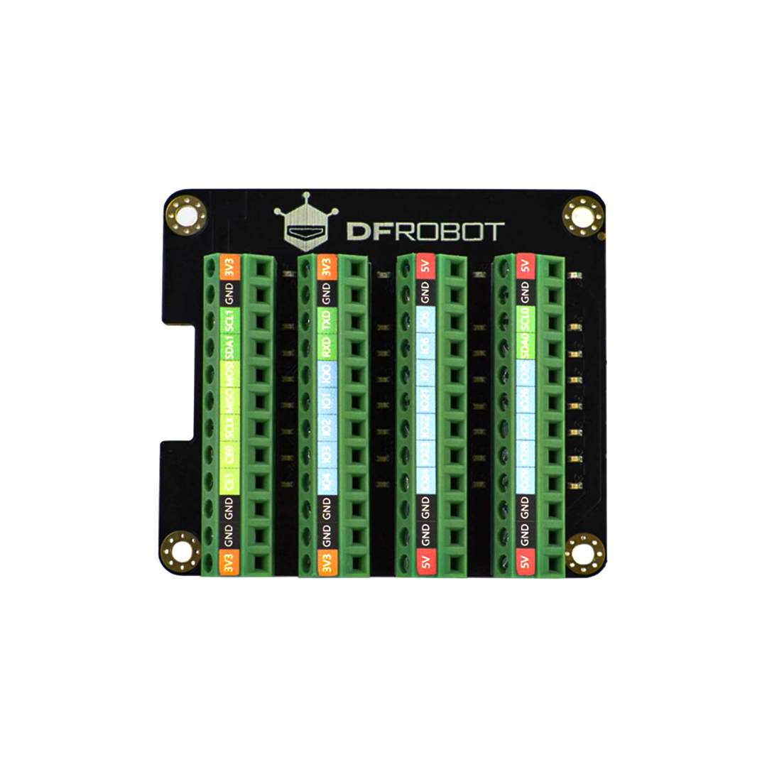 Raspberry Pi 4B GPIO Terminal Block HAT By DFRobot